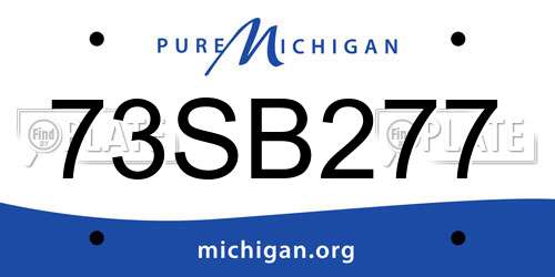 73SB277 Michigan License Plate