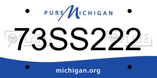 73SS222 Michigan License Plate
