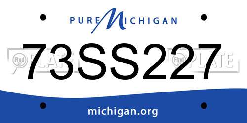 73SS227 Michigan License Plate