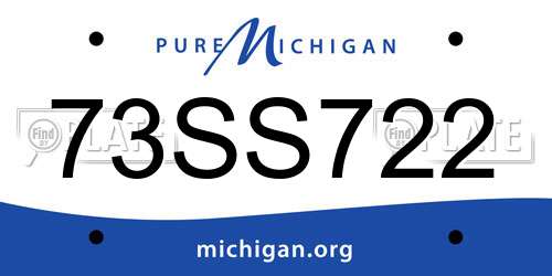 73SS722 Michigan License Plate