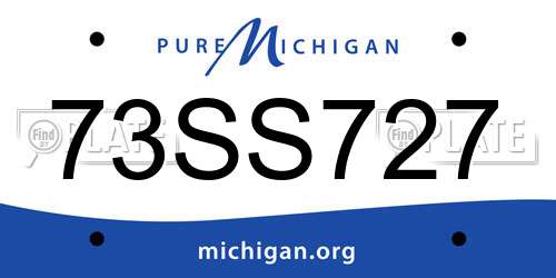 73SS727 Michigan License Plate
