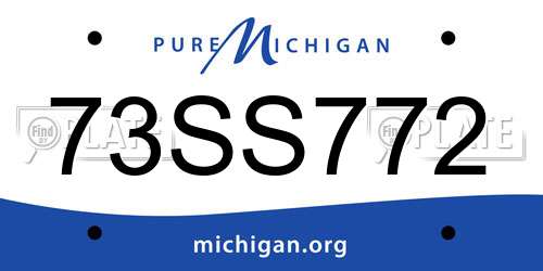 73SS772 Michigan License Plate
