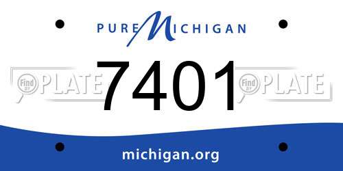 7401 Michigan License Plate