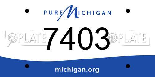 7403 Michigan License Plate