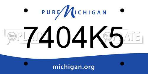 7404K5 Michigan License Plate