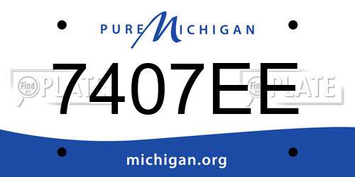 7407EE Michigan License Plate