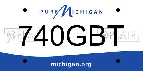 740GBT Michigan License Plate