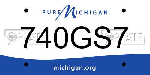740GS7 Michigan License Plate