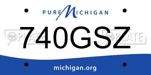740GSZ Michigan License Plate