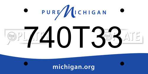740T33 Michigan License Plate