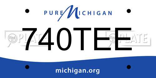 740TEE Michigan License Plate