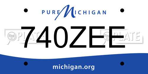 740ZEE Michigan License Plate