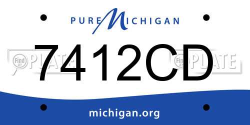 7412CD Michigan License Plate