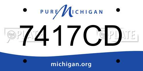 7417CD Michigan License Plate