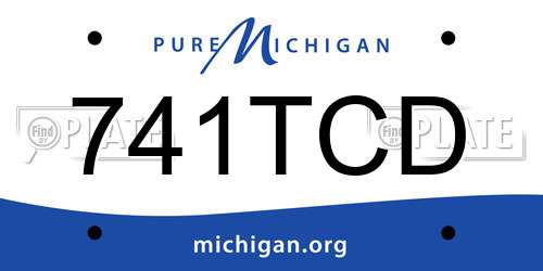 741TCD Michigan License Plate