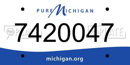 7420047 Michigan License Plate