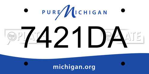 7421DA Michigan License Plate