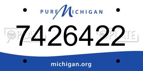 7426422 Michigan License Plate