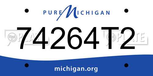 74264T2 Michigan License Plate
