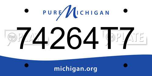 74264T7 Michigan License Plate