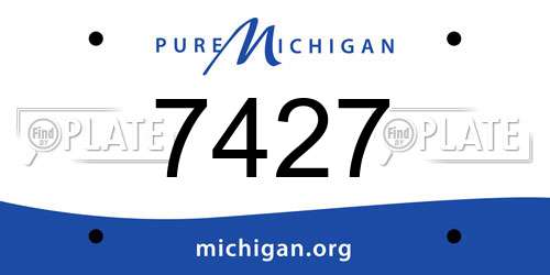 7427 Michigan License Plate