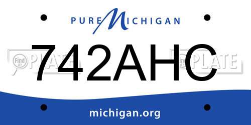742AHC Michigan License Plate