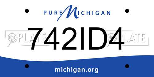 742ID4 Michigan License Plate