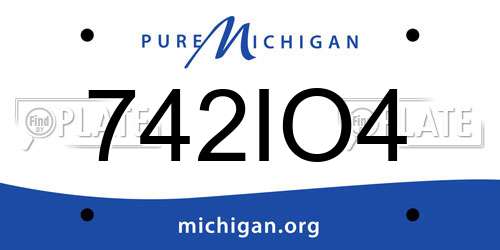 742IO4 Michigan License Plate