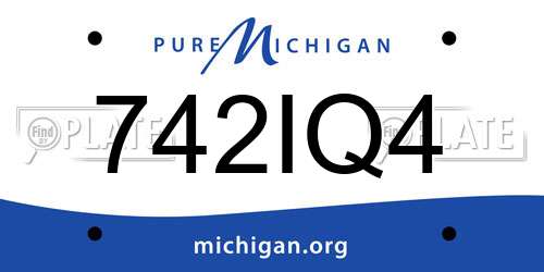 742IQ4 Michigan License Plate