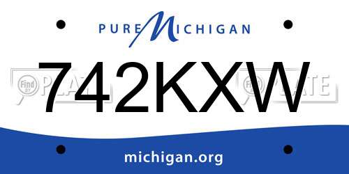 742KXW Michigan License Plate