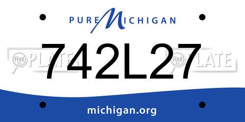 742L27 Michigan License Plate