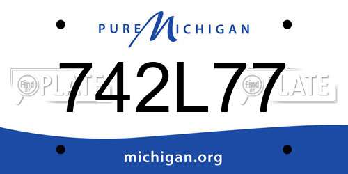 742L77 Michigan License Plate