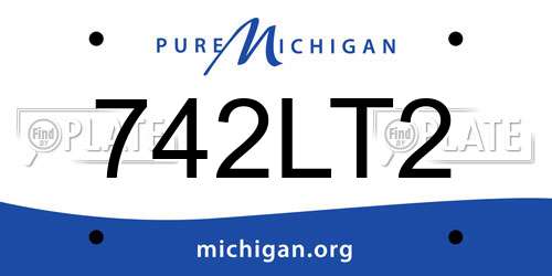 742LT2 Michigan License Plate