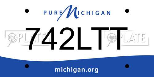 742LTT Michigan License Plate