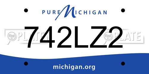 742LZ2 Michigan License Plate