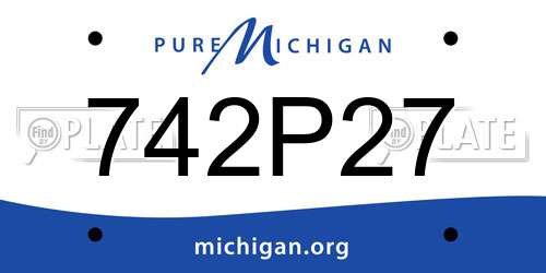 742P27 Michigan License Plate