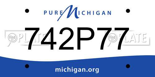 742P77 Michigan License Plate