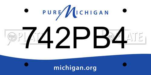 742PB4 Michigan License Plate