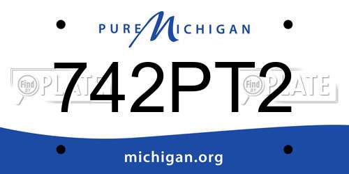 742PT2 Michigan License Plate