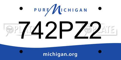742PZ2 Michigan License Plate