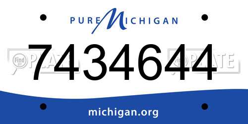7434644 Michigan License Plate