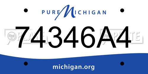 74346A4 Michigan License Plate