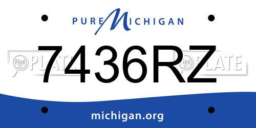7436RZ Michigan License Plate