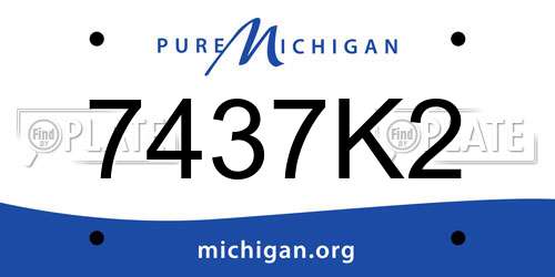 7437K2 Michigan License Plate