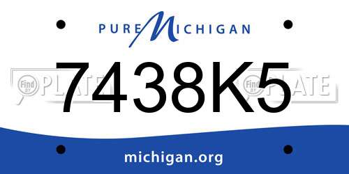 7438K5 Michigan License Plate