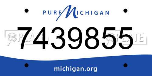 7439855 Michigan License Plate