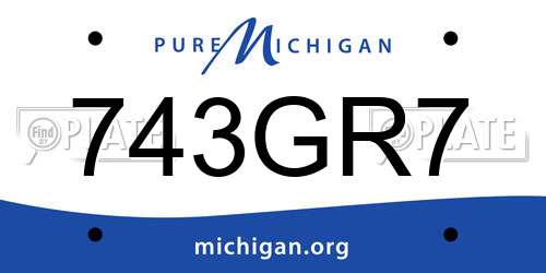 743GR7 Michigan License Plate