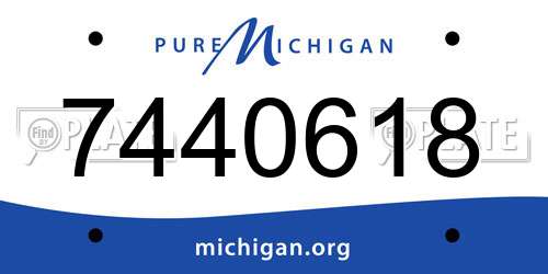 7440618 Michigan License Plate