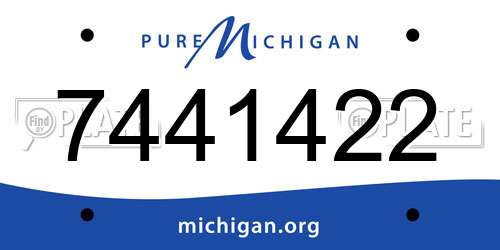 7441422 Michigan License Plate
