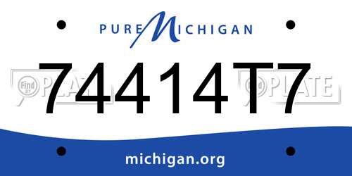 74414T7 Michigan License Plate
